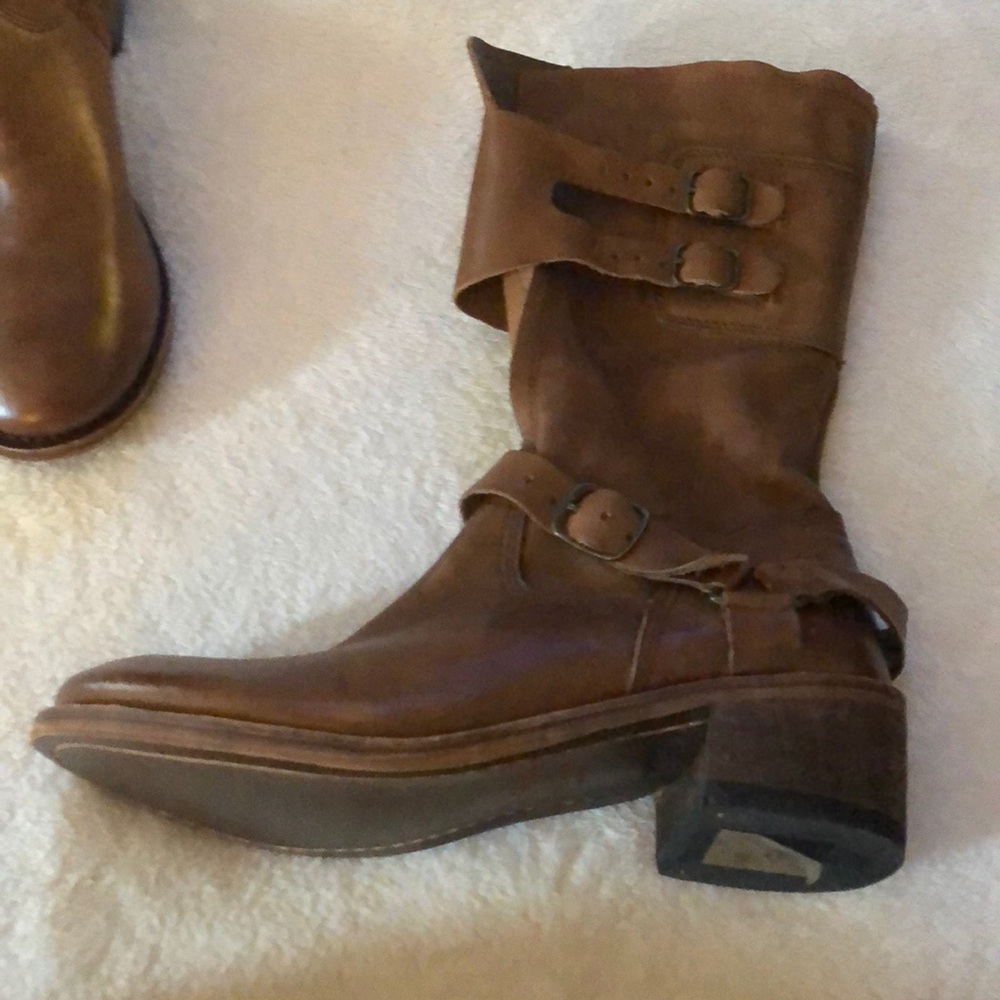 Brown Real Leather Boots Size 10